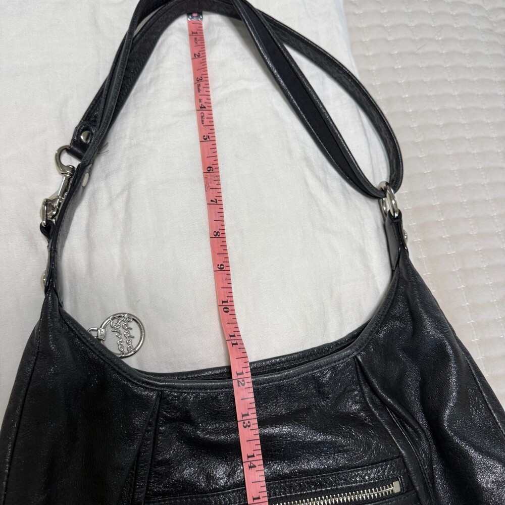 Coach Poppy Black Shoulder Bag M1069‑16374 Mint Condition, Silver Hardware, Rare - Picture 9 of 15